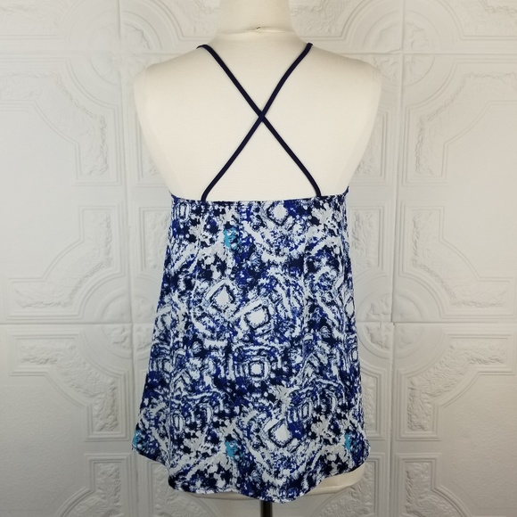 Romeo & Juliet Couture Blue & White Splash Tank - Picture 6 of 8